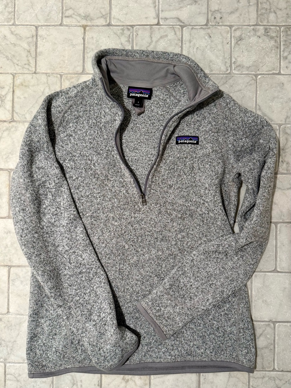 Patagonia Women’s Gray Half-Zip Sweater-Small